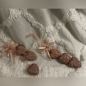 Sparkling Heart Ornaments with Ribbon